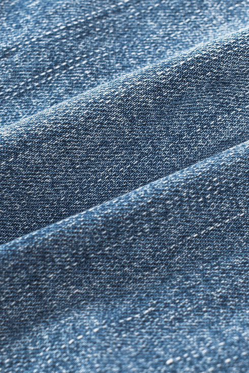 Sky Blue Valentine'S Day Heart Patchwork Jeans